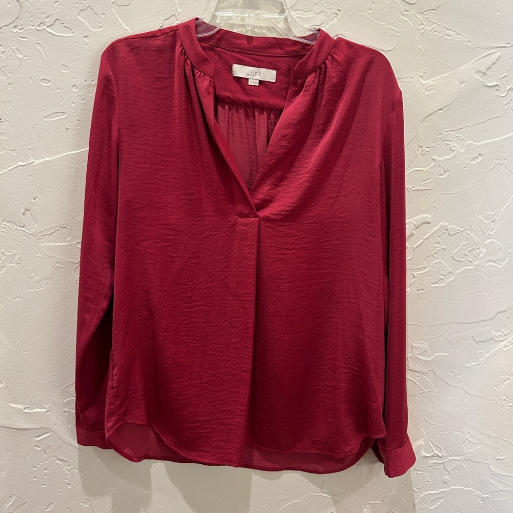 LOFT Deep Red Women's Blouse Size Medium